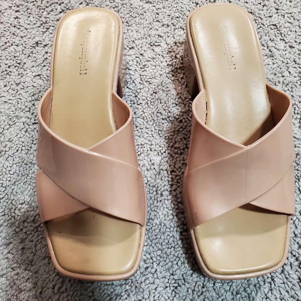 Jeffrey Campbell Jelly Style Women's Beige Slide Sandals Size 9